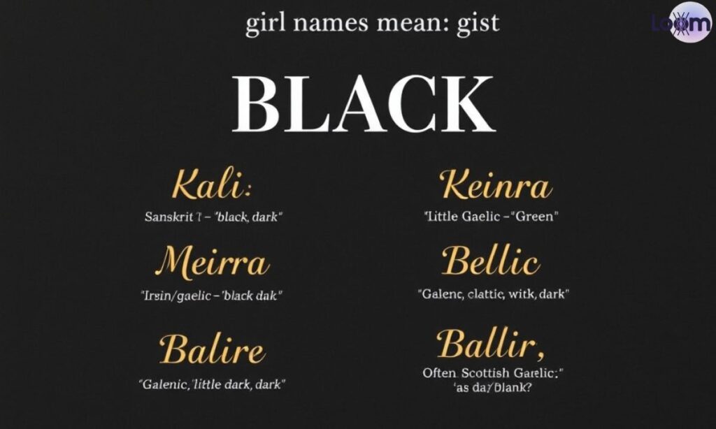 Girl Names That Mean Black