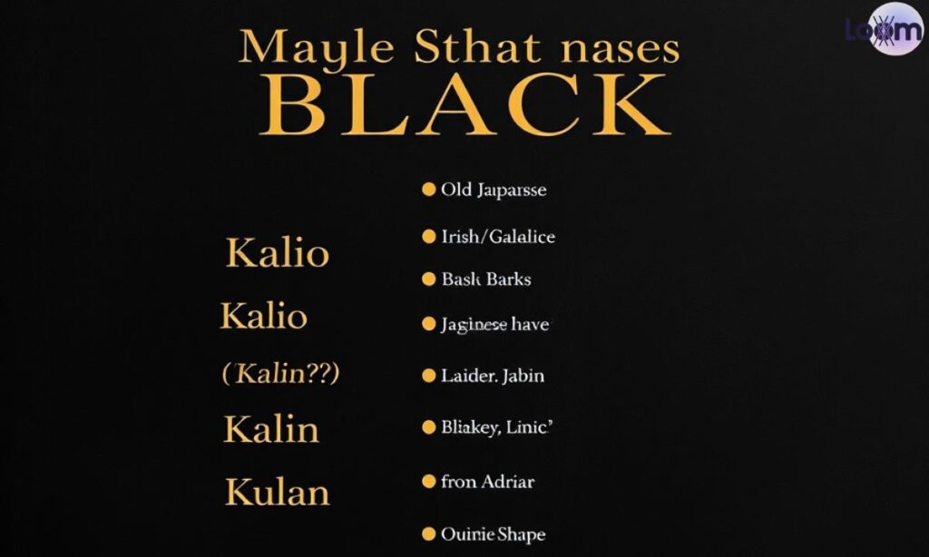 Male Names That Mean Black