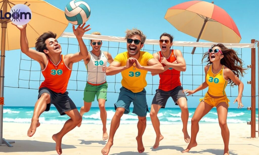 Funny volleyball team